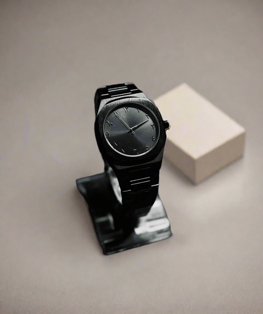 BLACK ARABIC AURA WATCH STAINLESS STEEL